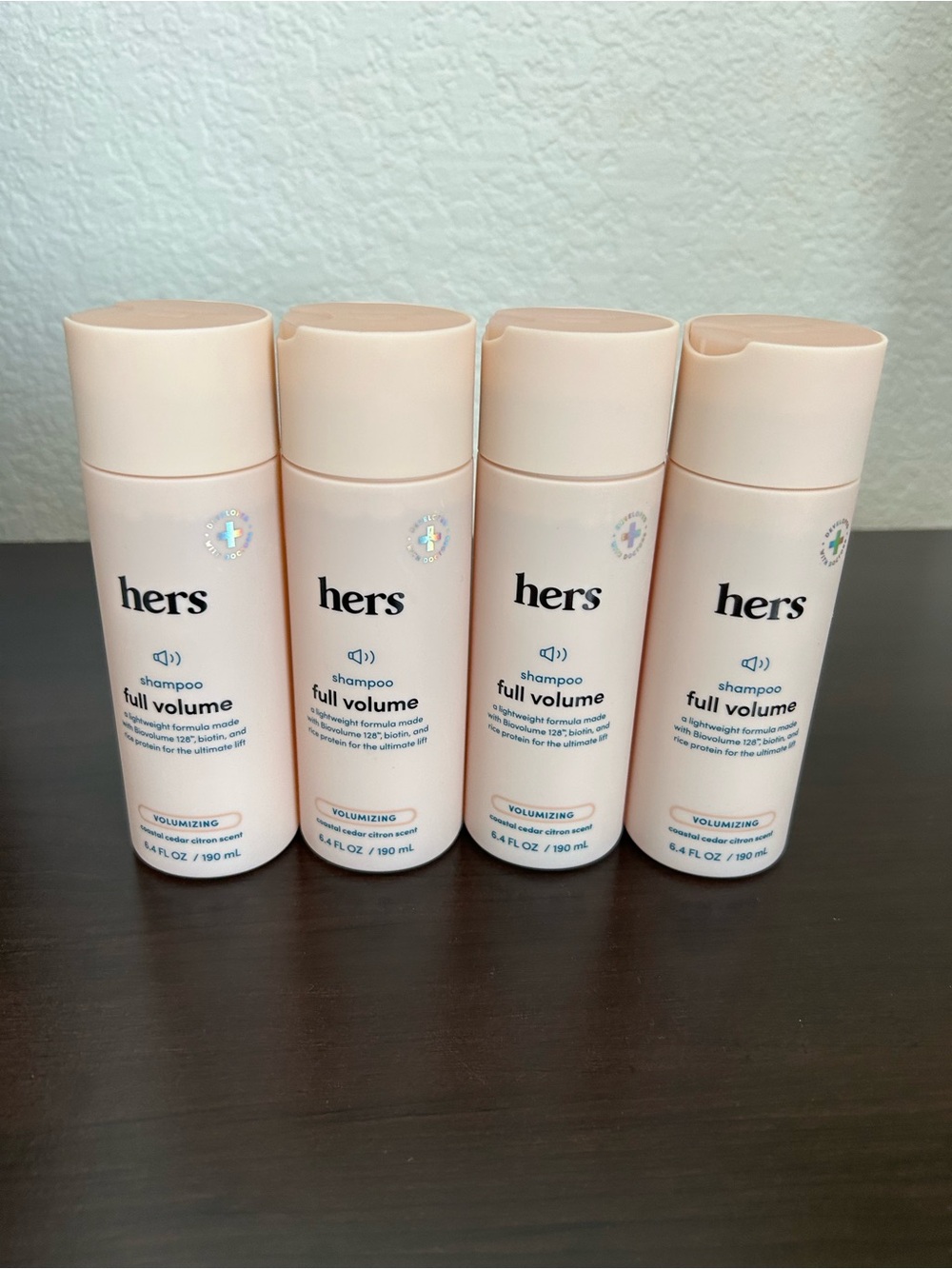 Hers Full Volume Shampoo 6.4 oz Volumizing Biotin Rice Protein NEW Lot of 4